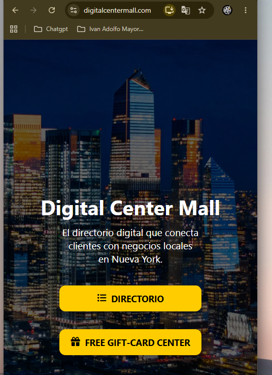 Sitio web de Digital Center Mall