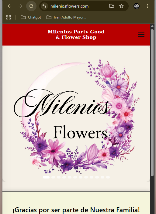 Sitio web de Milenios Flowers